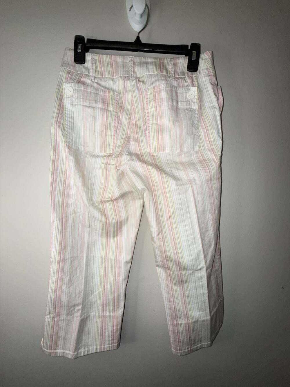 Tribal Stretch Extensible Pastel Striped Cropped Pants Size 4 - Picture 4 of 6